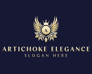 Elegant Crown Wings logo design