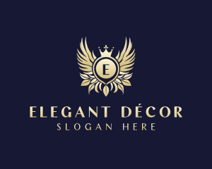 Elegant Crown Wings logo design