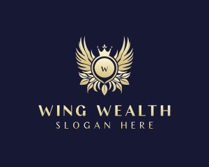 Elegant Crown Wings logo design