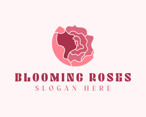 Rose Flower Woman logo design