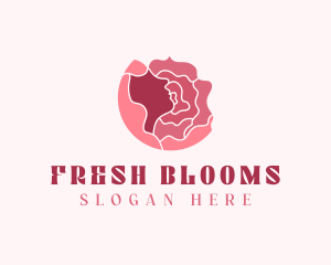 Rose Flower Woman logo design