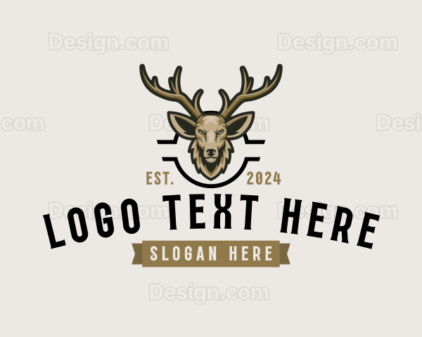 Deer Antler Wildlife Logo