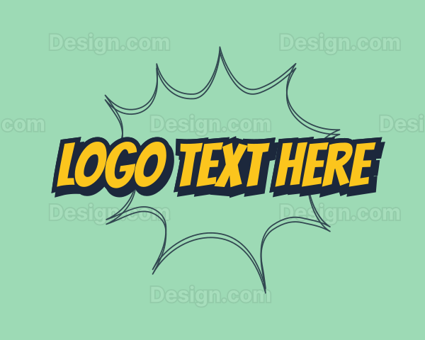 Retro Pop Art Text Logo