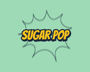 Retro Pop Art Text logo design