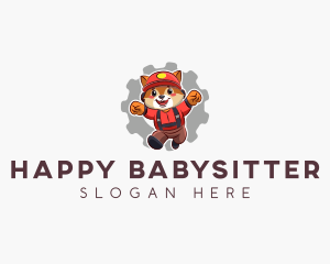 Happy Handyman Cat logo design