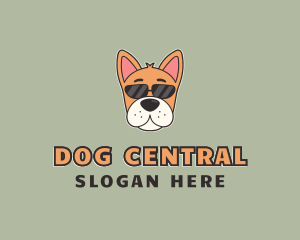 Cool Sunglasses Dog logo design