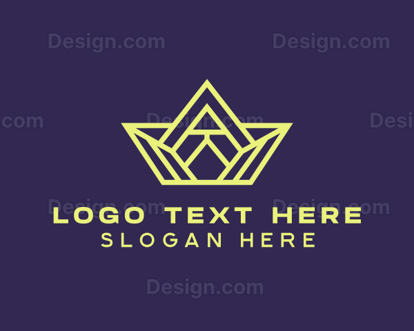 Geometric Yellow Crown Logo