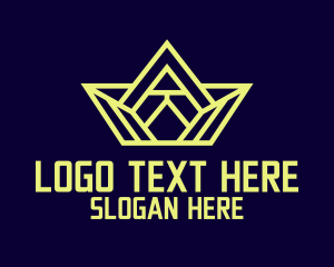 Geometric Yellow Crown   Logo