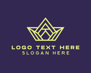 Geometric Yellow Crown   logo