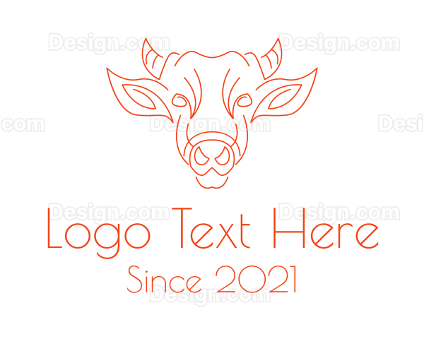 Orange Cow Face Logo