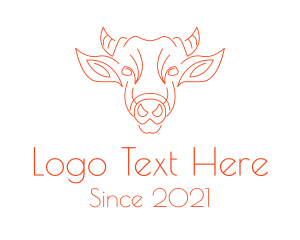 Orange Cow Face logo