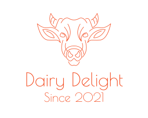 Orange Cow Face logo design