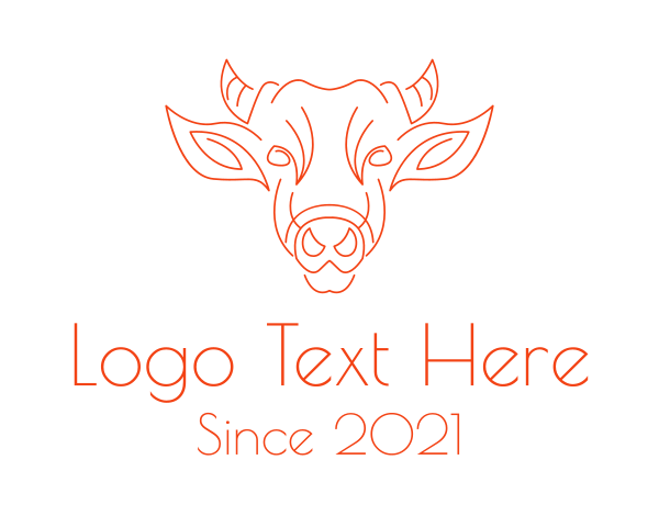 Orange Cow Face logo