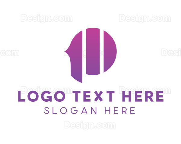 Digital Violet Stripe P Logo