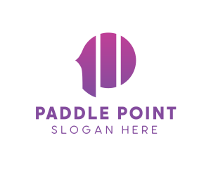 Digital Violet Stripe P logo design