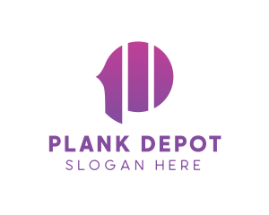 Digital Violet Stripe P logo design