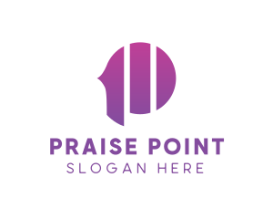 Digital Violet Stripe P logo design