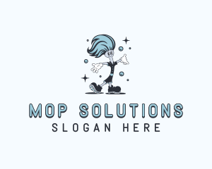 Sanitation Janitorial  Mop logo design