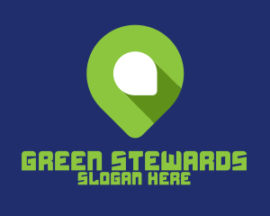 Modern Green Pin logo design