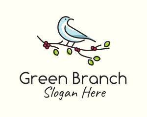 Minimalist Sparrow Branch  logo design