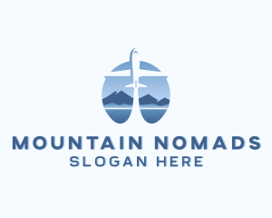 Travel Mountain Airplane logo design