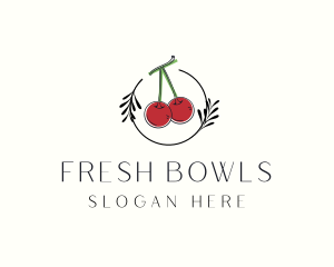 Red Cherry Fruit logo design