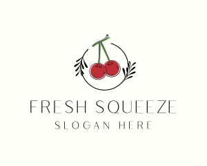 Red Cherry Fruit logo design