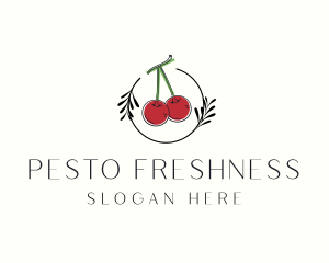 Red Cherry Fruit logo design