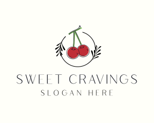 Red Cherry Fruit logo design