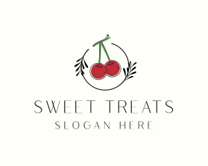 Red Cherry Fruit logo design