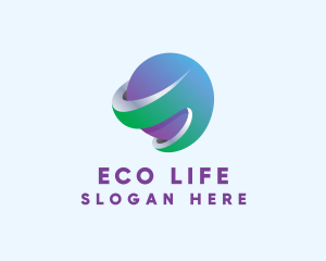 3D Futuristic Eco Sphere logo design