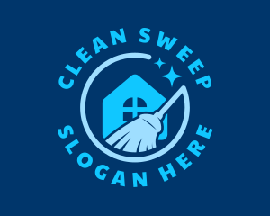 Home Broom Cleaning  logo design