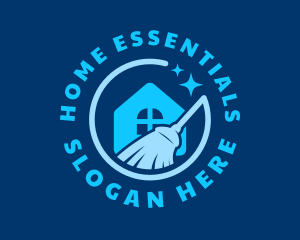 Home Broom Cleaning  logo design