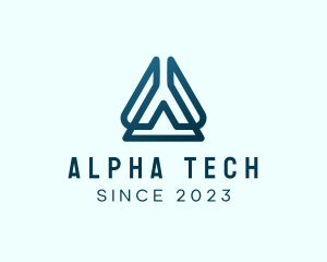 Tech Triangle Letter A logo design