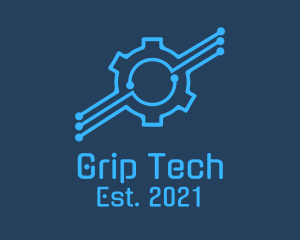 Blue Tech Gear  logo design