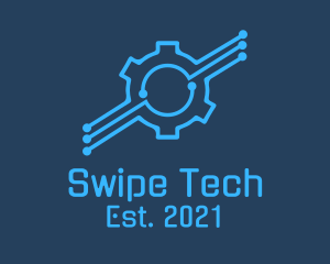 Blue Tech Gear  logo design