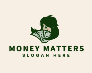 Woman Money Cash logo design