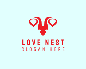 Valentines Day Horn logo design