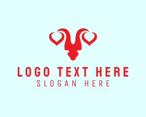 Affection - Valentines Day Horn logo design