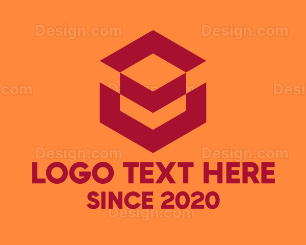 Red Geometric Cube Logo