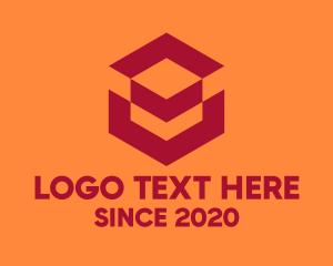 Red Geometric Cube logo