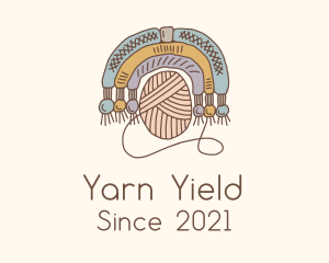 Yarn Rainbow Macrame Knitwork logo design