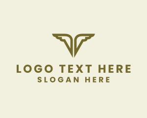 Commercial - Commercial Business Wings Letter V logo design