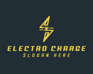 Lightning Electric Plug logo design