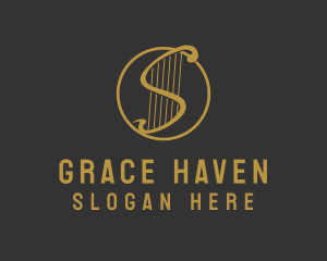 Elegant Harp Music Logo
