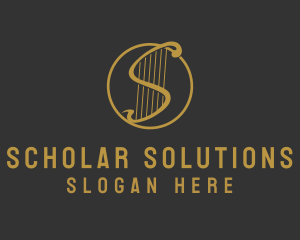 Elegant Harp Music logo design