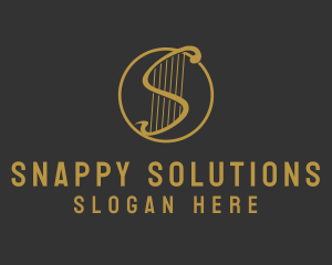 Elegant Harp Music logo design