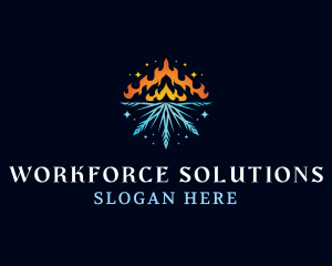 Fire Ice HVAC logo design