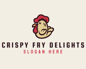 Cute Rooster Chicken logo design