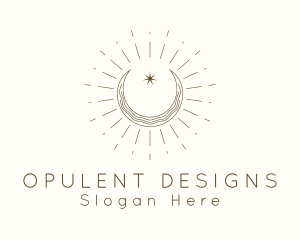 Celestial Cosmic Moon Astrology  logo design